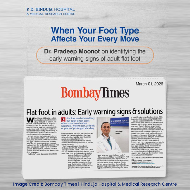 Adult Flatfoot Awareness by Dr Pradeep Moonot at Hinduja Hospital